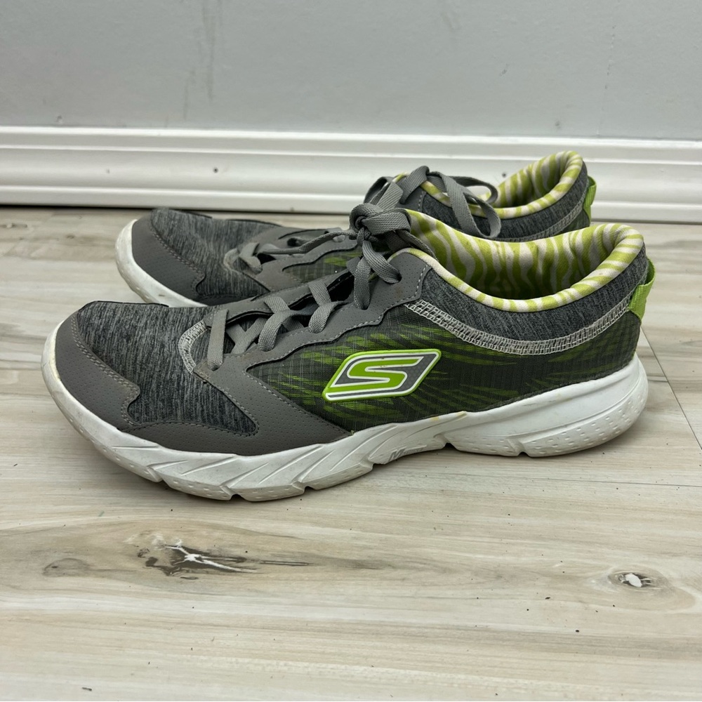Skechers Go Fit Gray and Lime Sneakers